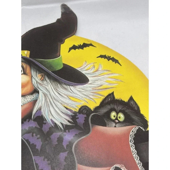 NOS Vintage 1983 BEISTLE Halloween 2 Sided Witch On Broom Cutout Decoration 16" - Picture 16 of 16